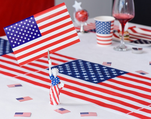Tischkartenhalter-USA-Freiheitsstatue-Dekoration-Mottoparty-Amerika-New-York-Tischdeko-Stars-and-Stripes
