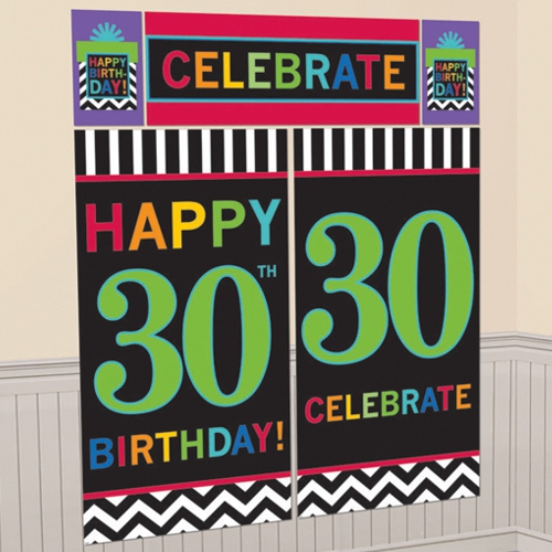 Wanddekoration-Celebrate-30-Dekoration-30.-Geburtstag-Poster-Set-5-Teile