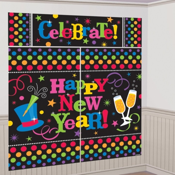 Wanddekoration-Happy-New-Year-Dekoration-Silvester-Poster-5-Teile