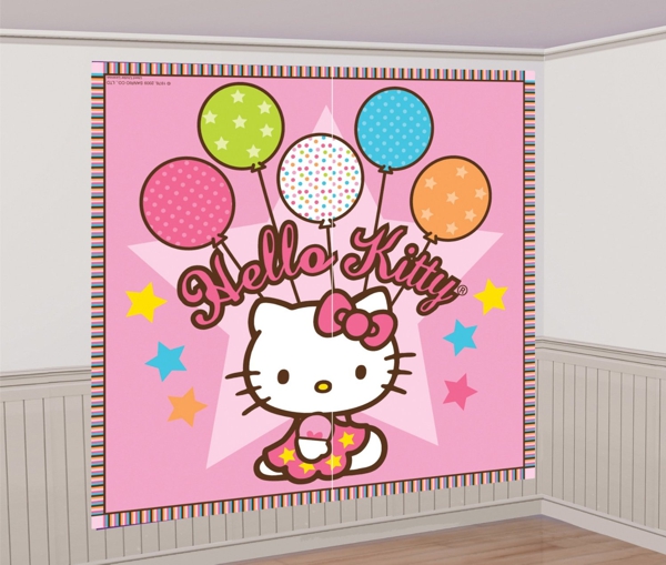 Wanddekoration-Hello-Kitty-Kindergeburtstag-Poster