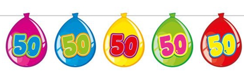 Wimpelkette-50.-Geburtstag-Dekoration-Wimpel-in-Form-von-Luftballons