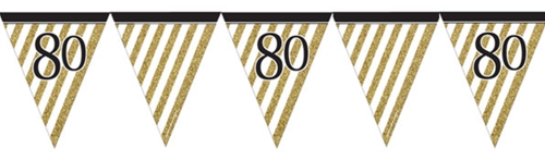 Wimpelkette-Black-and-Gold-80-zum-80.-Geburtstag-Fest-Geburtstagsparty-Partydekoration-Geburtstagsdeko