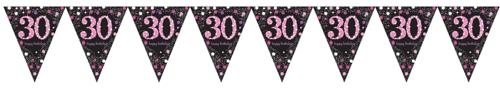 Wimpelkette-Pink-Celebration-30-zum-30.-Dekoration-Geburtstagsparty-Partydekoration-Geburtstagsdeko