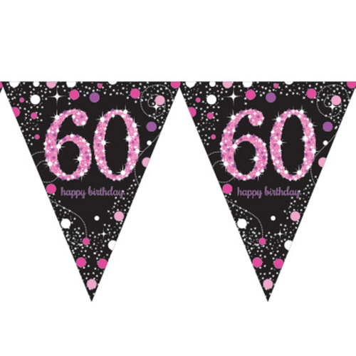 Wimpelkette-Pink-Celebration-60-zum-60.-Geburtstag-Fest-Geburtstagsparty-Partydekoration-Geburtstagsdeko