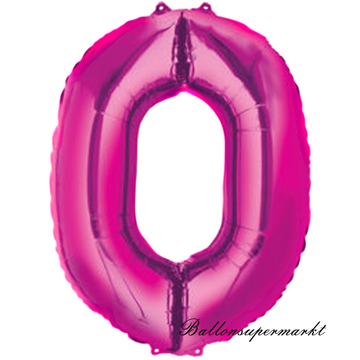 Folienballon-Zahl-0-Pink-Luftballon-Geschenk-Geburtstag-Jubilaeum-Firmenveranstaltung