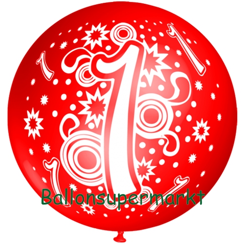 Zahl-1-Luftballon-Riesenballon-rot-Dekoration-zum-1.-Geburtstag