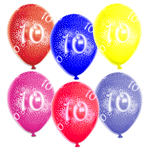 luftballons zahl 10 zum 10. geburtstag