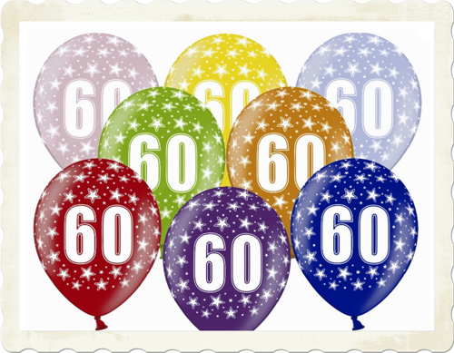 Zahl-60-Luftballons