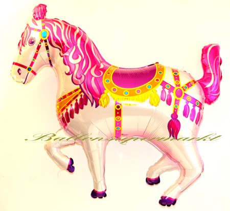 Pferd Luftballon, Zirkuspferd in Rosa mit Ballongas Helium