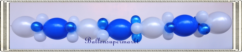 Blau-Weiße Luftballongirlande, Festdekoration Bayrische Wochen - Oktoberfest