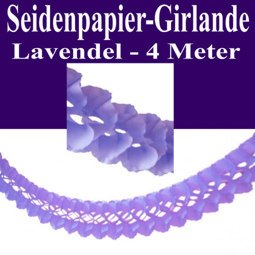 Girlande Lavendel aus Seidenpapier 4 Meter, Festdekoration