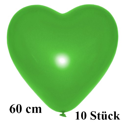 herzluftballons-farbe-gruen-60-cm 10 stück