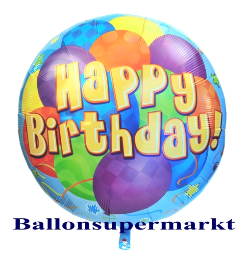 Folienballon Geburtstag, Happy Birthday Shape, grosser Luftballon Balloons, mit Helium