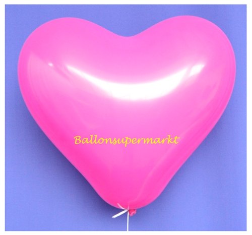 Herzluftballon, 40 bis 45 cm, Hot Pink