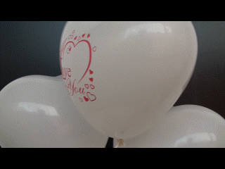 I Love You, Ich liebe dich, Herzluftballons in Weiß