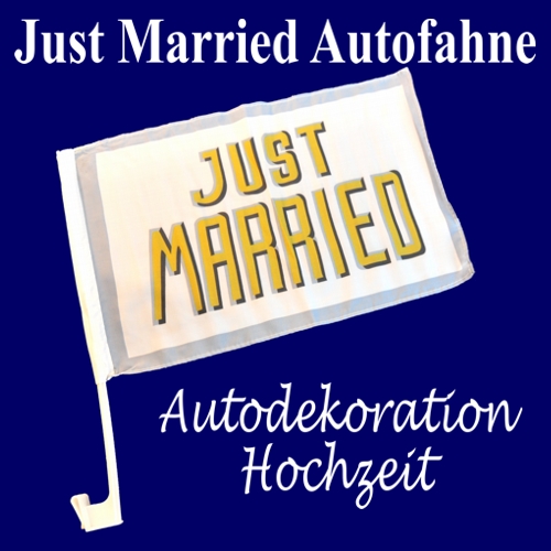 Autofahne Just Married, Hochzeitsauto Dekoration-Hochzeit