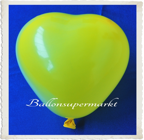 Kleiner Herzluftballon, 8-12 cm, Gelb