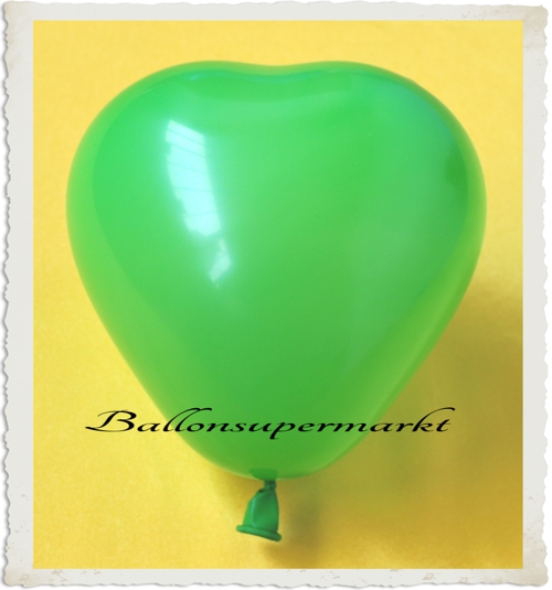 Kleiner Herzluftballon, 8-12 cm, Grün