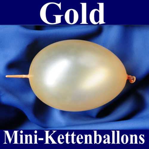 Kleiner Kettenballon, Girlandenballon, Luftballon zum Verbinden, Gold-Metallic