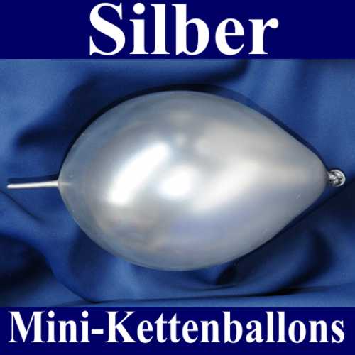 Kleiner Kettenballon, Girlandenballon, Luftballon zum Verbinden, Silber-Metallic