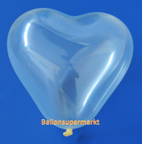 Kleiner Herzluftballon, 8-12 cm, Transparent