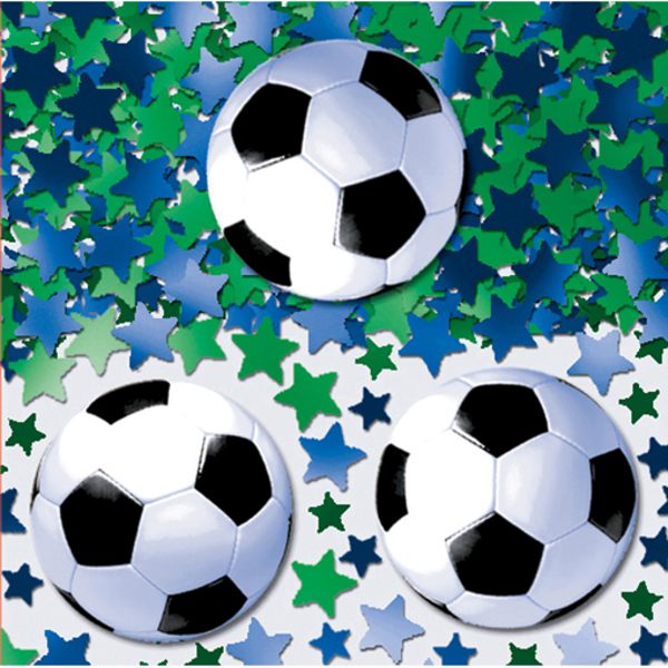 Tischkonfetti-Fussball-Tischdekoration-Kindergeburtstag-Geburtstag-Mottoparty-Fussballparty