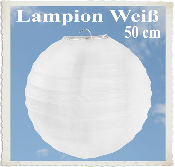 XL Lampion, 50 cm, Weiß