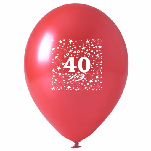 Luftballons-Zahl-40-Rot-5-Stueck
