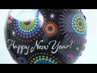 Luftballon zu Silvester, Partydekoration, Ballon mit Helium-Ballongas, Happy New Year, Dazzling New Year