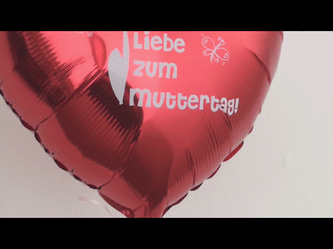 Herzluftballon aus Folie mit Helium. Alles Liebe zum Muttertag
