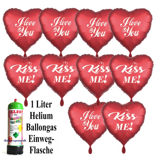 Mini Ballons Helium Set Love Kiss Me