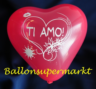 kleiner Herzluftballon mit dem Motiv Ti Amo
