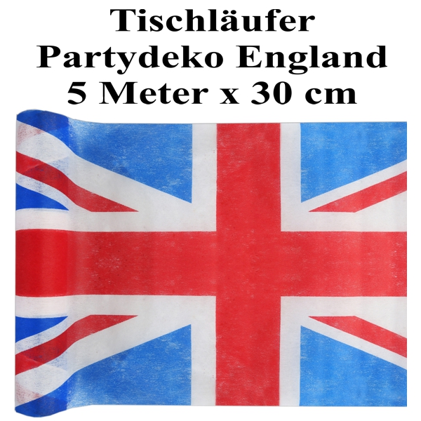 Partydeko England-Groß-Britannien, Tischläufer, Tischdeko, Tischdecke