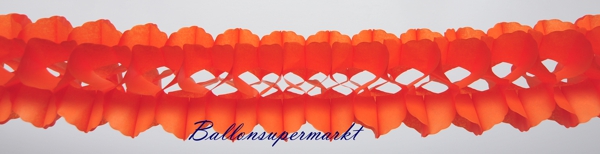 Girlande Orange aus Seidenpapier, Partydekoration und Festdekoration
