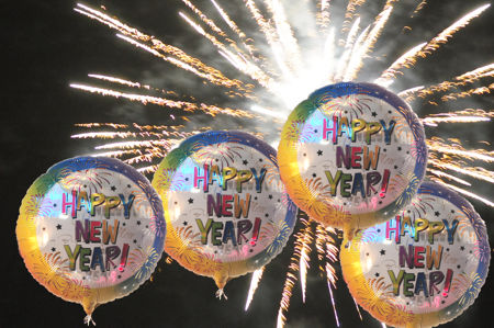 Silvester Party Luftballons, Happy New Year Rainbow
