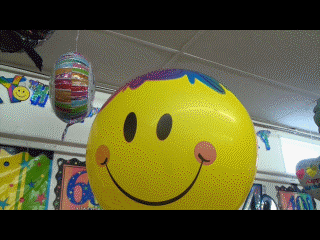 Smiley Luftballon, Bubble mit Helium