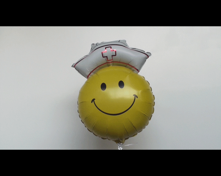 Gute Besserung mit dem heliumgefüllten Smiley Krankenpflegerin Luftballon