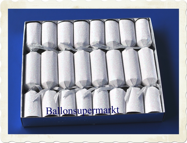 Knallbonbons Weiß-Glitter zu Silvester