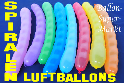 Banner Spiralen Luftballons, 80 cm x 10 cm, bunte Partydekoration, 10 Stück