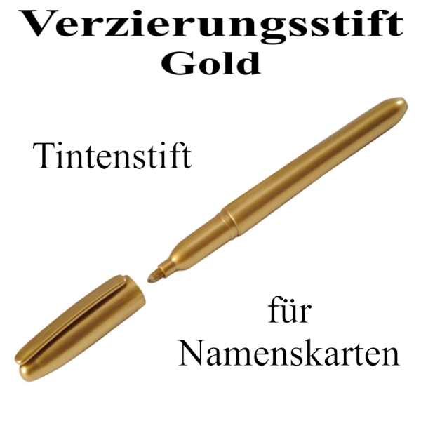 Stift für Namenskarten und Tischkarten, Verzierungsstift in Gold