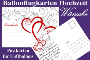 Ballonflugkarten Hochzeit: Wünsche