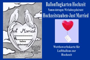 Luftballons mit Ballonflugkarten zur Hochzeit steigen lassen, Ballonflugkarten Hochzeit, Hochzeitstauben