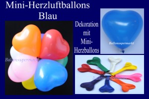 Herzluftballons-Mini-Blau Herzluftballons-Mini-Blau