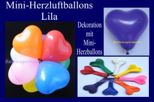 Herzluftballons-Mini-Lila Herzluftballons-Mini-Lila
