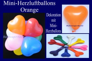 Herzluftballons-Mini-Orange Herzluftballons-Mini-Orange