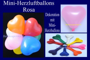 Herzluftballons-Mini-Rosa Herzluftballons-Mini-Rosa