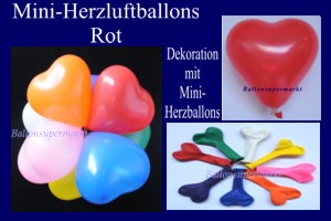 Herzluftballons-Mini-Rot Herzluftballons-Mini-Rot