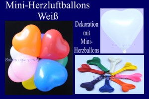 Herzluftballons-Mini-Weiss Herzluftballons-Mini-Weiss