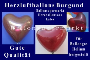 Herzluftballons Burgund Herzluftballons Burgund