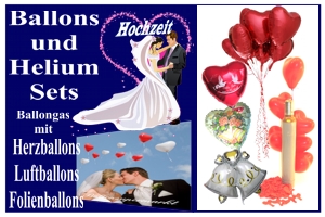 Luftballons und Helium zur Hochzeit in Sets